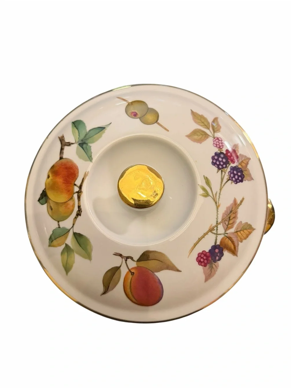 Royal Worcester Evesham Oven to Table Ware Covered Dish Casserole Gold Handles
